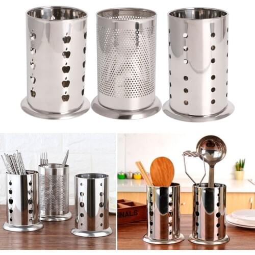 Stainless Steel Hanging Cutlery Holder Drainer Spoon Fork Chopsticks Storage Basket Rack Kitchen Accessories Tools Organizer