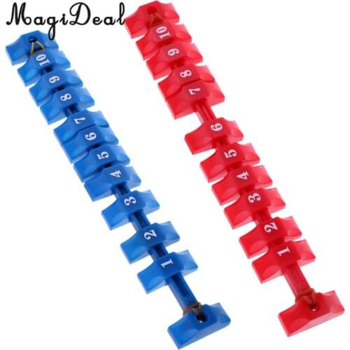 MagiDeal 2Pcs/Set Durable Blue Red Plastic Scoring Units Counters Markers for Foosball Soccer Table Football Score Keeper