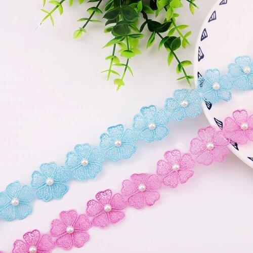 Manufacturers selling new five-petal flower water-soluble embroidery pearl lace DIY hand-decorated clothing accessories