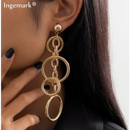 Fashion Statement Earrings Large Geometric Earrings For Women Hanging Dangle Earrings Drop Earrings 2021 Modern Female Jewelry