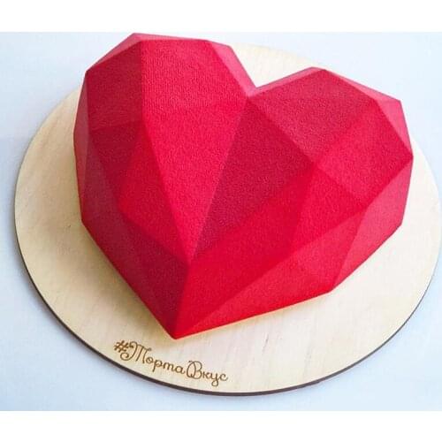 3D Diamond Love Heart Shape Silicone Mold Chocolate Cookie Muffin Baking Tool Mousse Dessert Cake Decoration 20*19.5*18.5cm