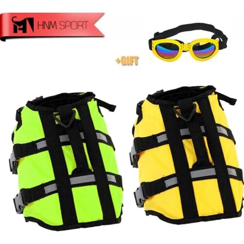 HNMSPORT Dog Life Jacket Pet Saver Life Vest Swimming Preserver Dog Puppy Swimwear Surfing Swimming Vest Reflective Stripes