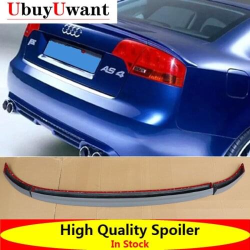 For Audi A4 B7 2005 2006 2007 2008 2009 Rear Trunk Spoiler 3Pcs/Set PU Material Primer Color Car Tail Wing Decoration For A4 B7