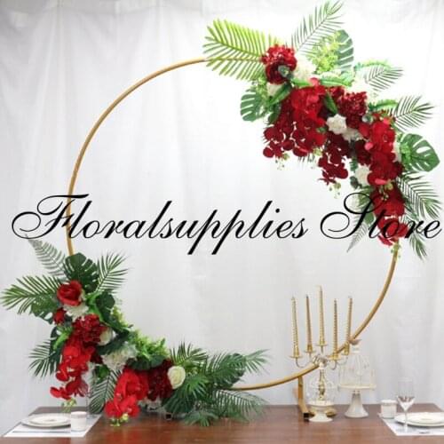 New style wedding centerpieces golden color arches metal flower stand decoration round ring arch set for weddings decor