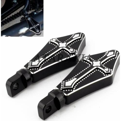 Universal Motorcycle Aluminum Cross-Type Foot Peg Footrest Male Mount Footrests Pedals For Harley Sportster XL883 XL1200
