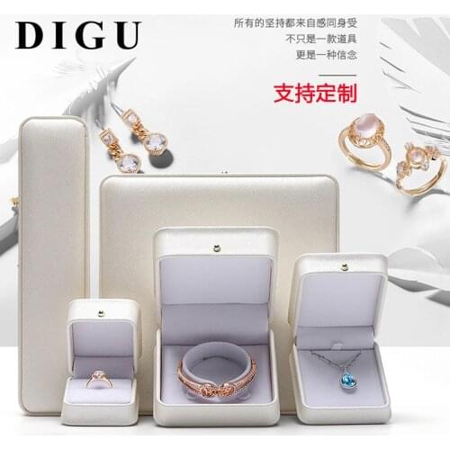 High-end PU Leather Jewelry Storage Box Ring Packaging Box Single Pendant Bracelet Pearl Necklace Gift Box