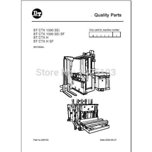 BT Forklifts Spare Parts PDF 2012 For Toyota