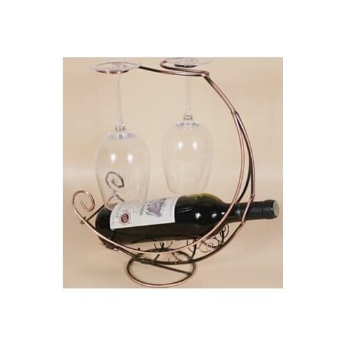 1PC Fashion Iron wine rack Corsair hanging cup wine holder creative arts and crafts ornaments electroplating KI 2081