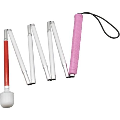 125cm-155cm Aluminum White Cane with Blue Handle for the blind (folds down 7 sections) 7XU-PIK