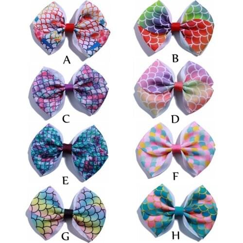 30pcs/lots ,9CM Ribbon bow fish-scale bow childrens headdress hair accessories for girls