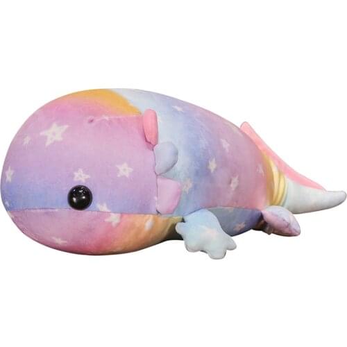 37/46/58cm Colorful Plush Dinosaur Fish Plush Toys Stuffed Down Cotton Giant Salamander Toy Doll for Kids Soft Pilllows Gift