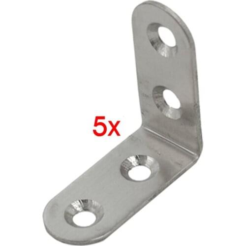5 Pcs 1 3/5" x 1 3/5" Metal Corner Brace Angle Bracket Fasteners