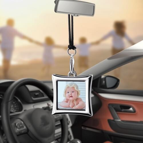 Car Pendant Creative Photo Frame Auto Ornaments Interior Rear View Mirror Decoration Love Family Girl Boy Friends Photos Gifts