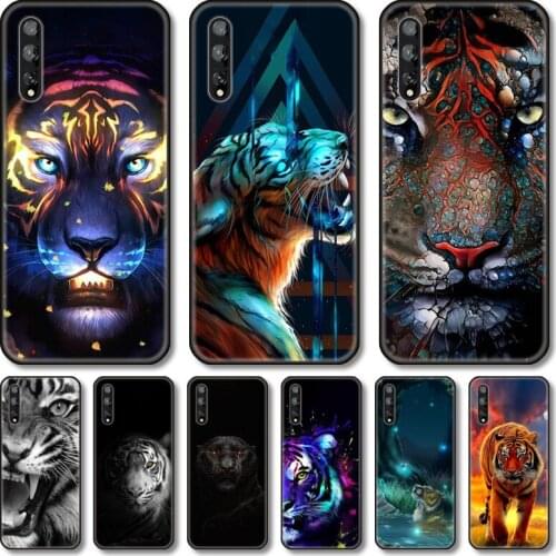 Tiger Phone Case For Huawei Y 5 6 7 8 9 A P S Pro 2020 2019 Black Shell Cover