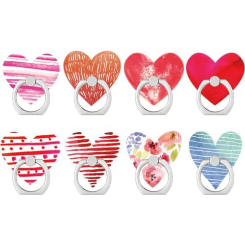 Mobile Phone Stand Holder Flower Love Heart Shape Finger Ring Smartphone Cute Holder Stand For All Iphone Phone