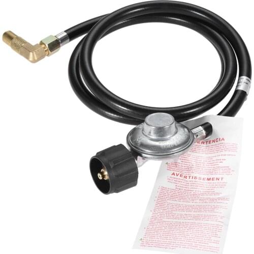 QQC1 Low Pressure Propane Regulator+90 Degree Elbow Adaptor 3/8" Male Flare Control 5feet long Hose Pipe Blackstone 17"/22" Gas