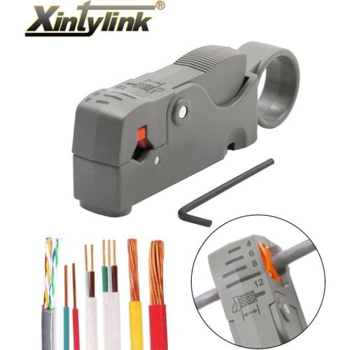 Xintylink ethernet cable stripper rj45 cat5 cat6 network hand tool pliers knife line utp ftp coax coaxial cutter wire stripping