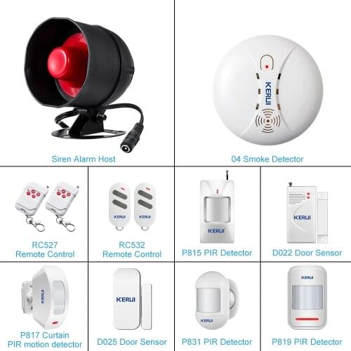 KERUI 2021 Wireless Local Speaker Horn Home Siren Alarm Burglar Security System Infrared Motion Detector Siren Kit