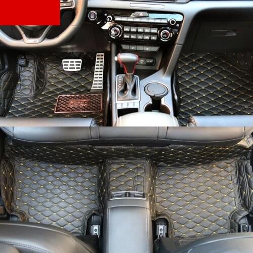 Lsrtw2017 accessories leather car floor mats for kia sportage 2016 2017 2018 2019 2020 QL 4 kx5 interior rug carpet saloon auto