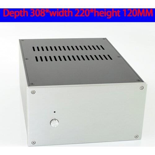 KYYSLB 308*220*120MM All Aluminum Alloy Pure Rear Stage Amplifier Chassis Box House DIY with Switch Screw Amplifier Case Shell