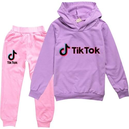 TIK TOK Fashion Children Sweatshirts Pants 2pcs Sets Boys Hoodies Funny Boys Girls Clothes Kids Clothing
