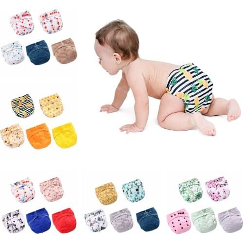 Washable Reusable Baby Cloth Pocket Diapers Adjustable Infant Shorts Underwear Training Pants Newborn Nappy Changing 5 Pack