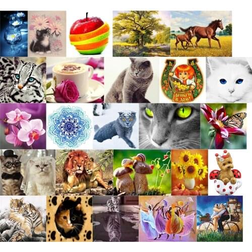 A15183 Cat and Tiger 60x60 Needlework,For Embroidery,DIY 14CT Unprinted Arts Cross stitch kits Set Cross-Stitching Home Decor
