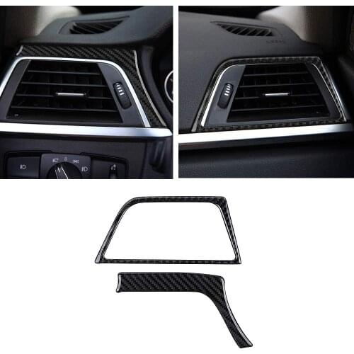 Compatible with Interior Carbon Fiber Front Air Vent Trims Wind Outlet Decoration Stickers for BMW 3 4 Series GT F30 F32 F34