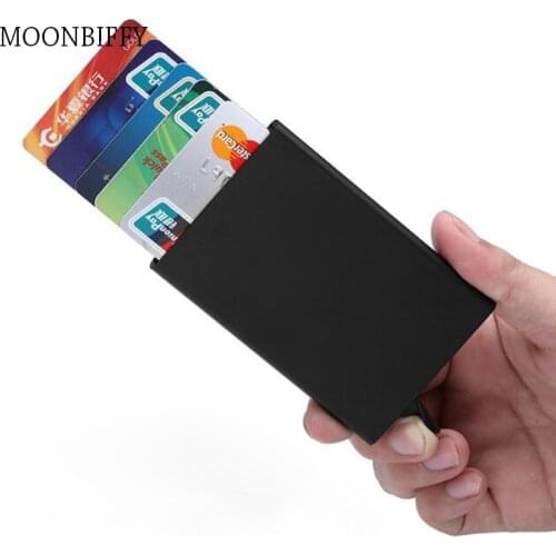 New Automatic Silde Aluminum ID Cash Card Holder Men Business RFID Blocking Wallet Credit Card Protector Case Pocket Purse