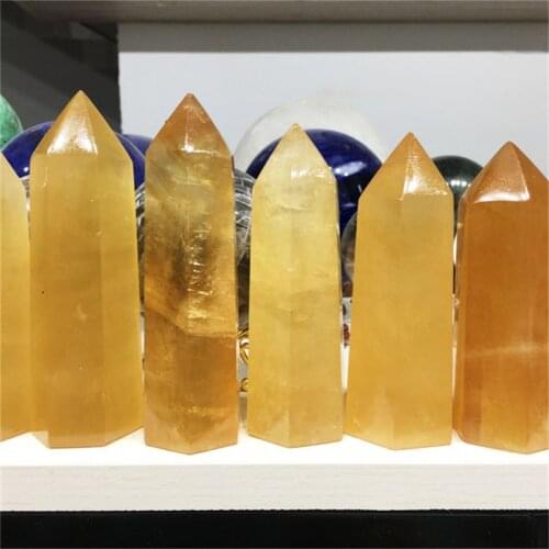 Wholesale crystal points natural orange calcite tower quartz wand for christmas home decoration