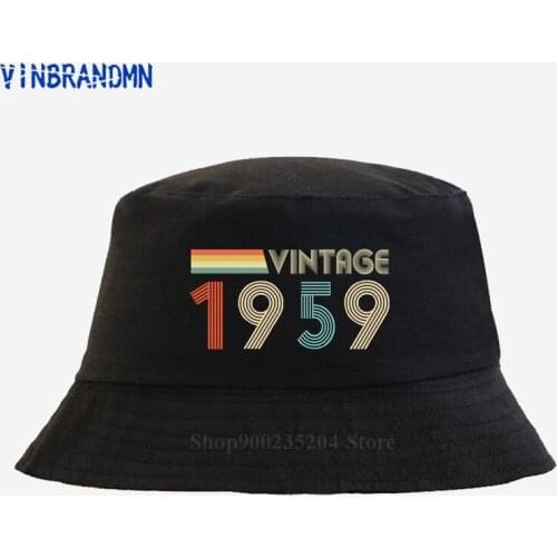New summer 50s Apparel Retro 1959 Fishing hats men Vintage Born in 1959 Bucket hat Christmas Birthday gift Fashion Hip Hop hat