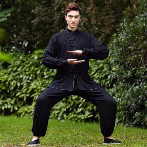 Shanghai Story National Chinese Mens Tai Chi Uniform 100% Cotton Kungfu Suit Mandarin Collar Chinese Clothing 5 Color