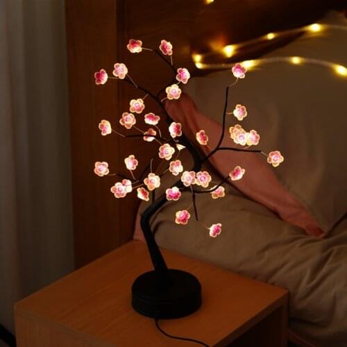 DC5V USB line /AA battery Tree shape LED night light Plum blossom lamp For kids gifts and Home fairy bedroom decoration Lighting