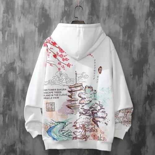 2021 Anime Hoodies Sweatshirts Chinese Style Men Black Hoodies Sweatshirts Harajuku Oversized Pullovers Sweatshirts For Women