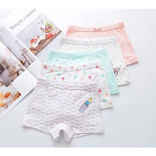 5Pcs/lot Girls Cotton Boxer Briefs Girl Panties Girls Boxer Shorts Childrens Panties Kids Underwear For 2-14 Years GU207