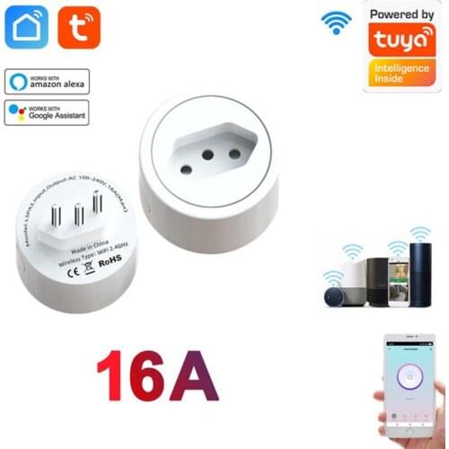 Tuya WiFi Smart Brazilian Wall Socket Plug Statistics Electricity Voice Control Work With Alexa Googlehome Smare Life APP