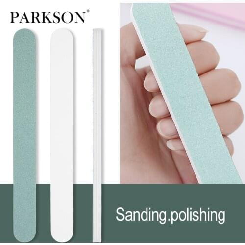 Parkson Green White Nail File Sponge Buffer Manicure Tool Sponges Double Sides Sanding Buffer DIY Nail Art manicure Salon