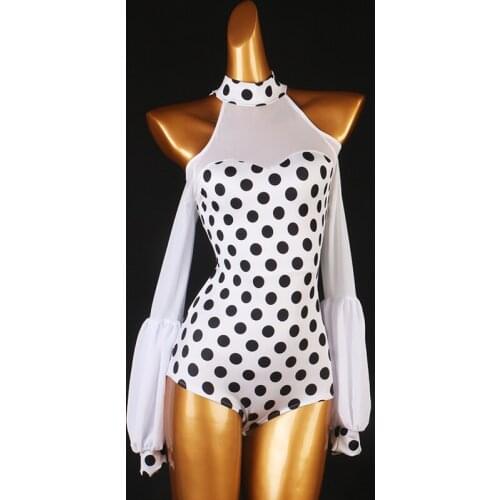 2021 New Strapless Latin Dance Top For Women Palace Sleeve Modern Dance One Piece Top Ballroom Samba Latin Dancewear DQS6504