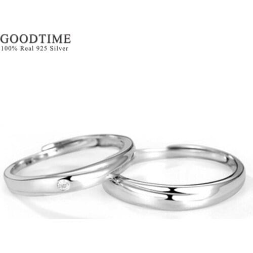Fashion Couple Ring Pure 100% 925 Sterling Silver Romantic Love Zircon Ring For Women Men Anniversary Jewelry Accessories