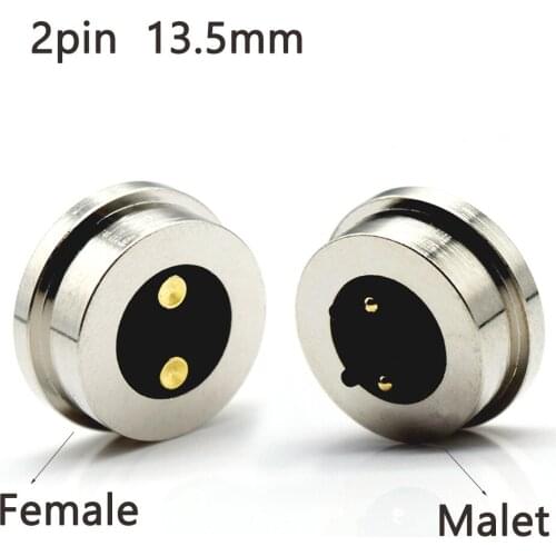 10 Pair Magnet Attraction Spring Loaded Pogo Pin Connector 2 Pole 3 Pole 4 Pole13.5mm Male Female Probe DC Power Charge