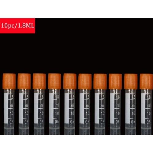 10pcs 1.8ml Laboratory Tube with Screw Cap Multifunctional Plastic Transparent Tube Sample Storage Container Centrifuge Tube
