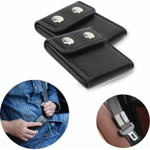 2PCS New Hot Sale Pair Of Black Leather Car Seat Belt Adjusters Automobiles Parts Car Seat Belts Adjuster Shoulder cover buckle