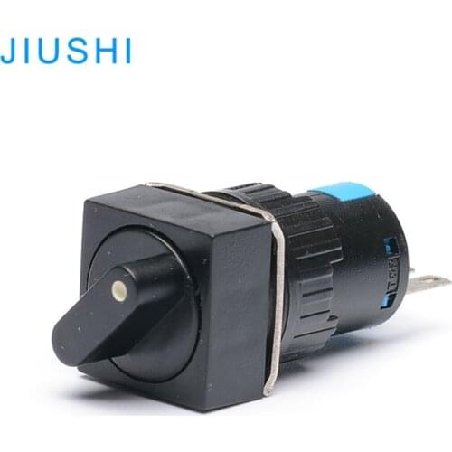 LA16F-11X2 square head 2 position rotary selector switch 16mm 1NO 1NC 3 pins