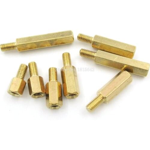 20PCS/LOT M3 Male Hexagonal Brass PCB Standoffs Spacers Screw M3*5/6/8/10/12/15//18/20+6mm M3 Hex Screws
