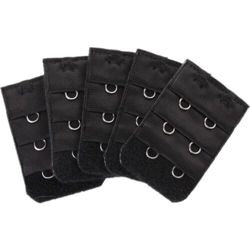 5pcs Elastic Bra Strap Extension Bra Extenders 2x 3 Hook extensor sujetador accesorios mujer Black for Women Ladys Underwear