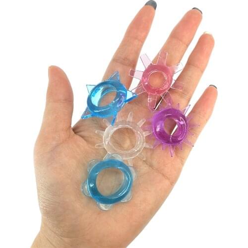 5pcs/set Silicone Cock Ring Delay Premature Ejaculation Condom Set Dick Lock Ring New Sex Tools Shop For Men Party Small Gift