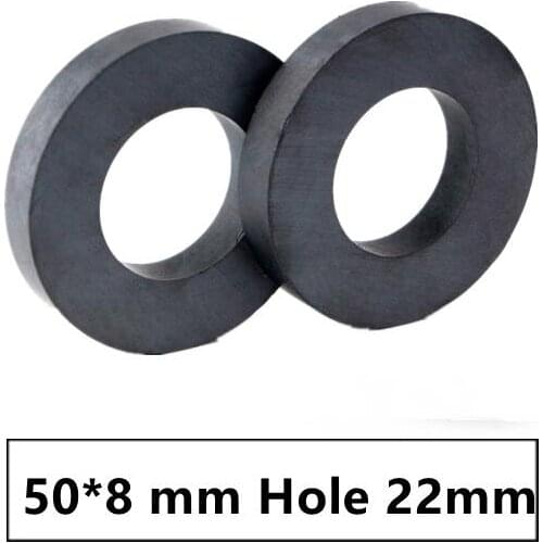 5pcs/lot Y30 Ring Ferrite Magnet 50*8 mm Hole 22mm Permanent magnet 50mm x 8mm Black Round Speaker 50X8 50x8-22