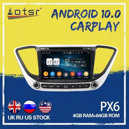 For Hyundai Verna Solaris 2017 Car radio Android 10.0 Car GPS Navigation Touchscreen Octa core Car Radio play