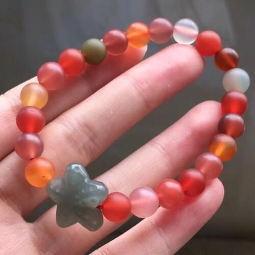 Fine Color Natural Crystal Bracelets Round Beads With Star Bead Bracelets Lucky for Women Wrist Bracelets Fashion Jewelry