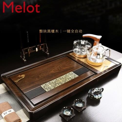 Entire Ebony Tea Taohai Solid Wood Tea Set Fully Automatic Integrated Kung Fu Tea Set with Induction Cooker for Home tea set